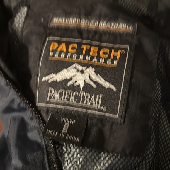 Pac Tech Performance Waterproof Jacket Black Hiking/ Fishing Size Y Small 8 - Picture 8 of 11